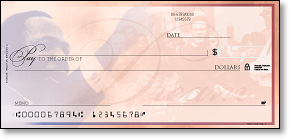 Personal check from Deluxe with historical theme