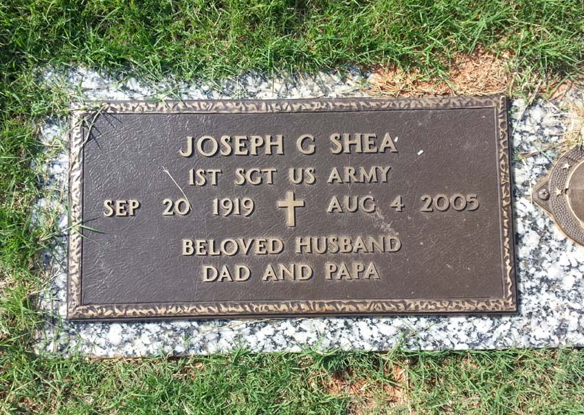 Grave of F.B.I. Agent Joseph (‘Joe’) Gerald Shea at Georgia Memorial Park Cemetery (Marietta)