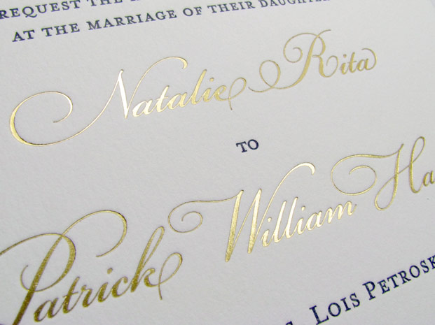 Invitation with gold printing