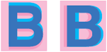Printed uppercase color letter with misregistration